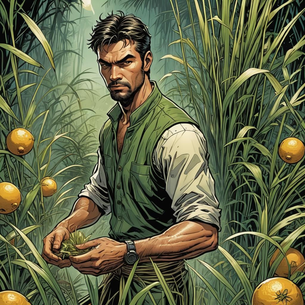 Lemongrass Aroma in Comic Book Art Style