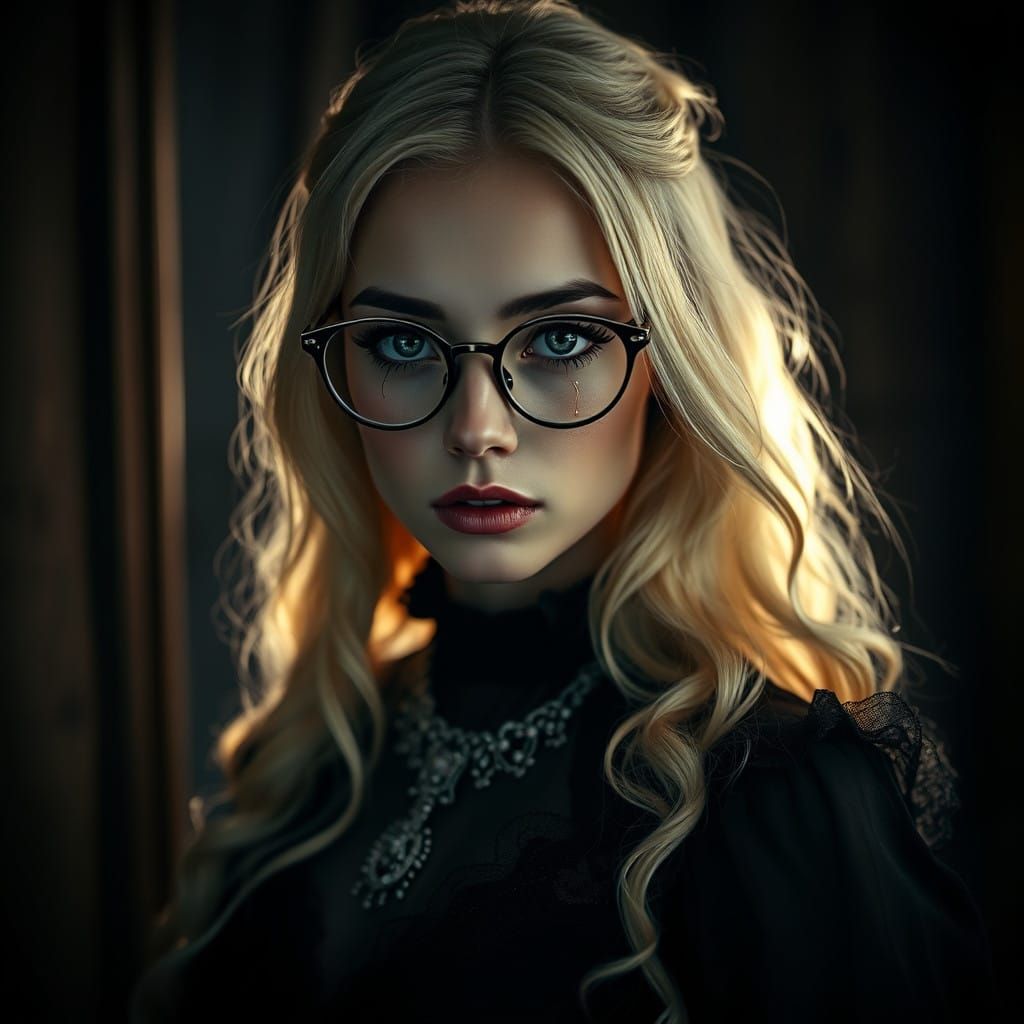 Ethereal Gothic Beauty in Hyperrealistic Detail