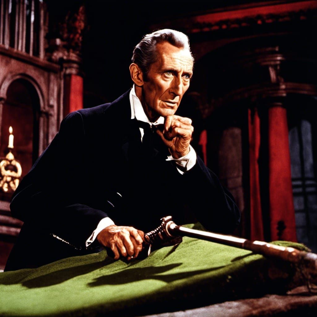 Peter Cushing as Van Helsing in Hammer Horror Style