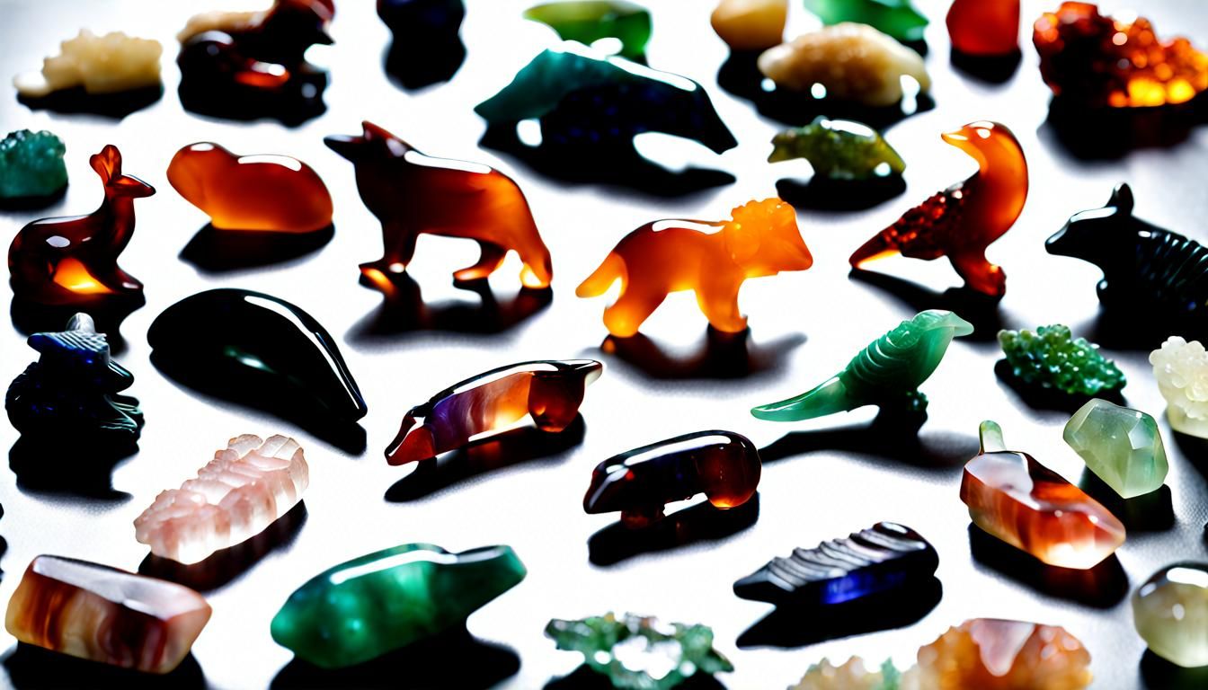 Animal-Shaped Healing Crystal Carvings