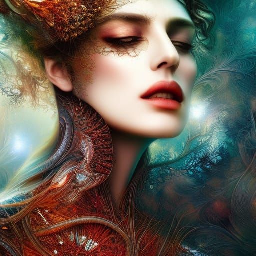 Heartbreak in Amber: A Photorealistic Surreal Portrait