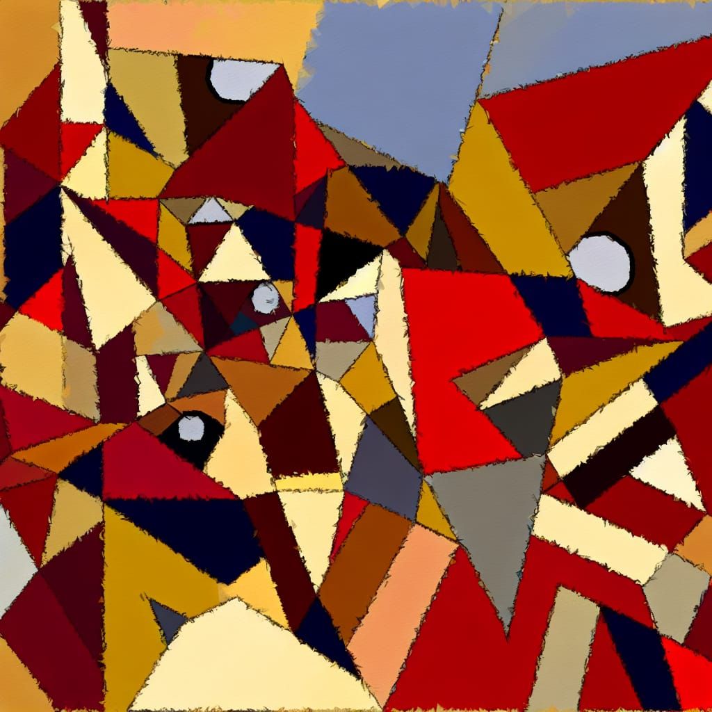 Abstract Ripped Concept in Cubist Style