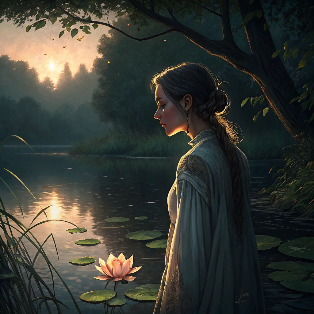 Ethereal Woman Emerges into Freedom: Fantasy Art