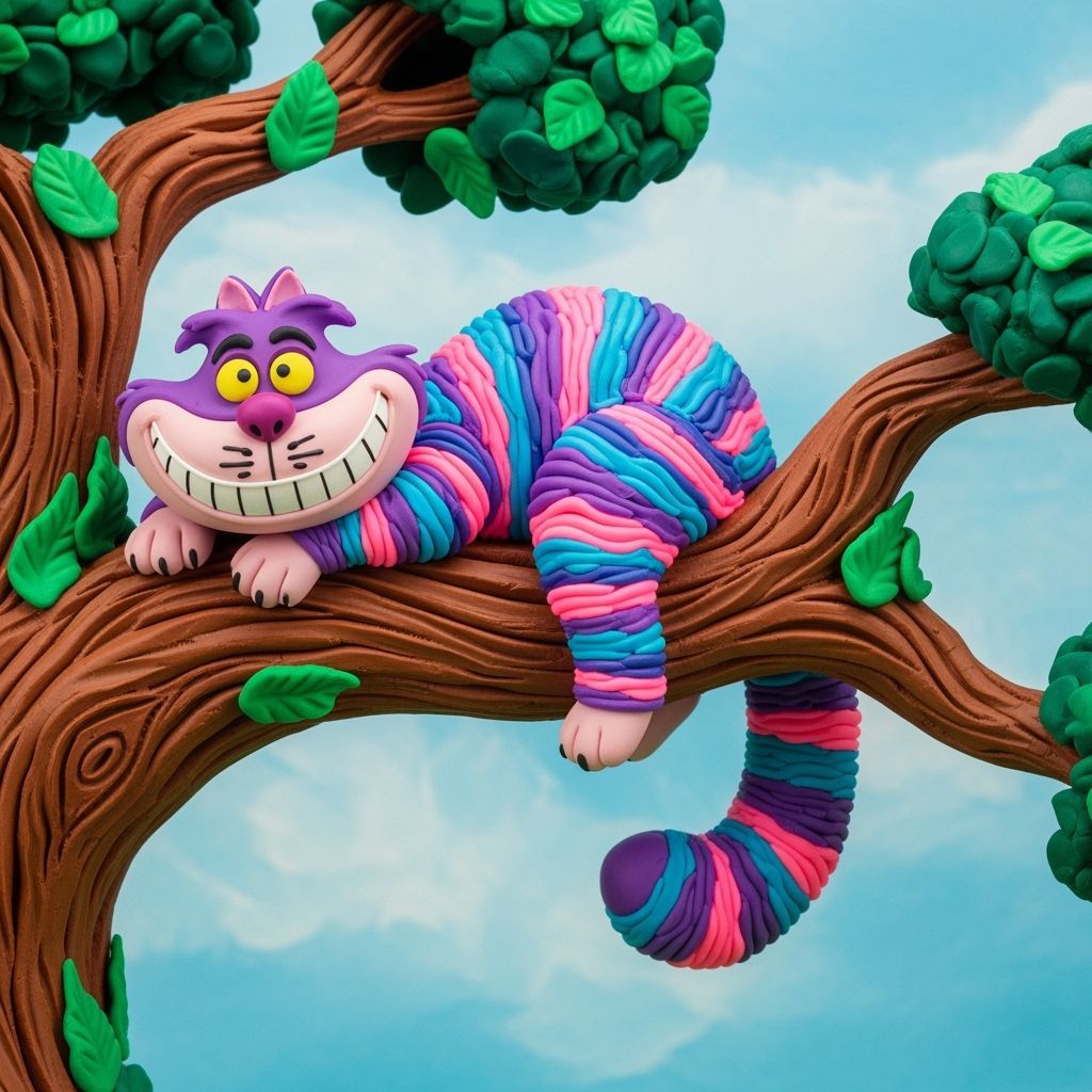 Play-Doh Sculpture: Cheshire Cat on a Branch