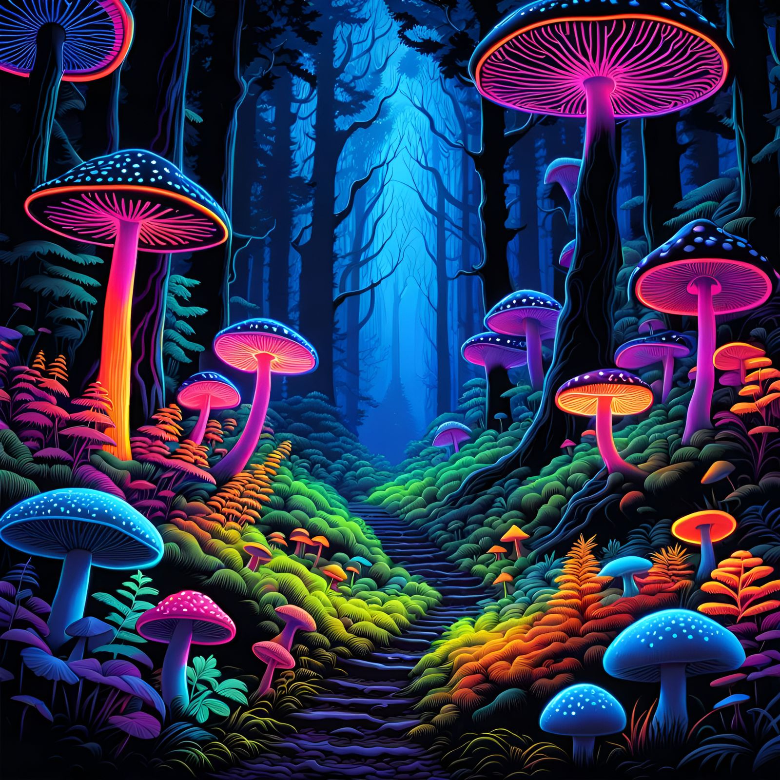 A Path Through a Psychedelic Forest
