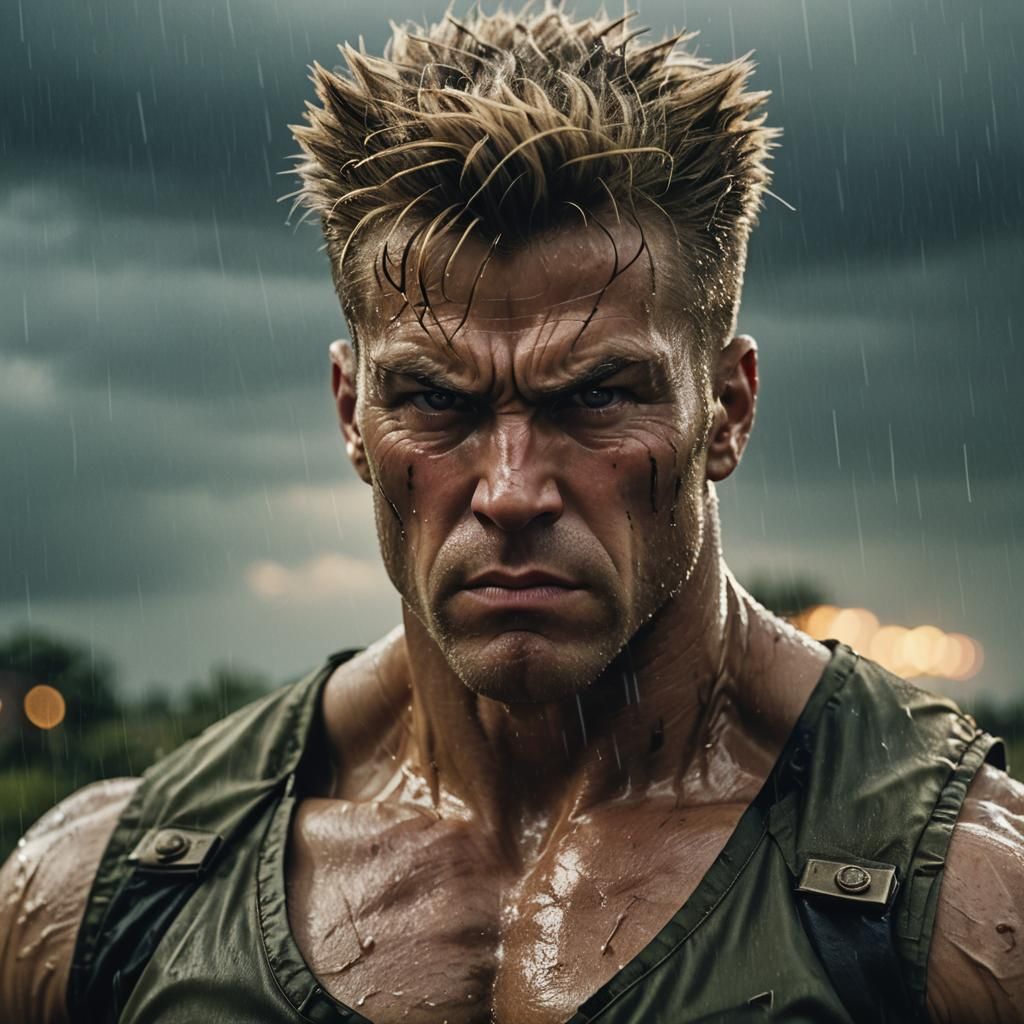 Guile Portrait in Cinematic Film Style