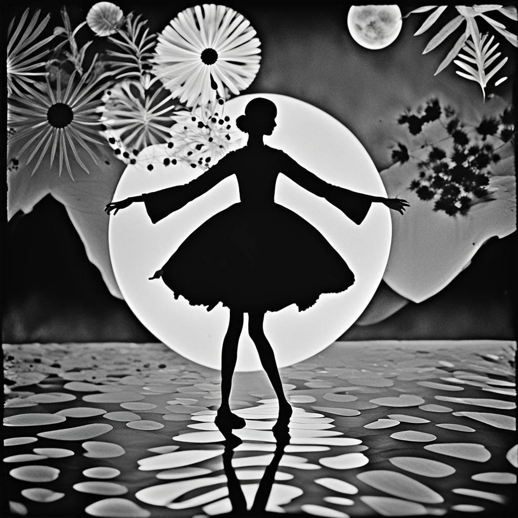 Abstract Photogram with Rayograph and Solarization Effects