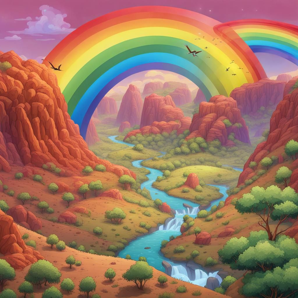 Vibrant Rainbow Valley Landscape