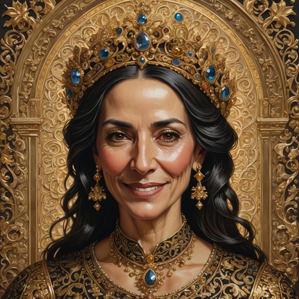 Queen Sancha de León Portrait in Gothic Style