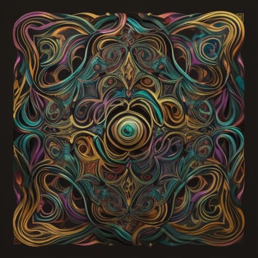 Abstract Iridescent Swirls in Expressionist Style