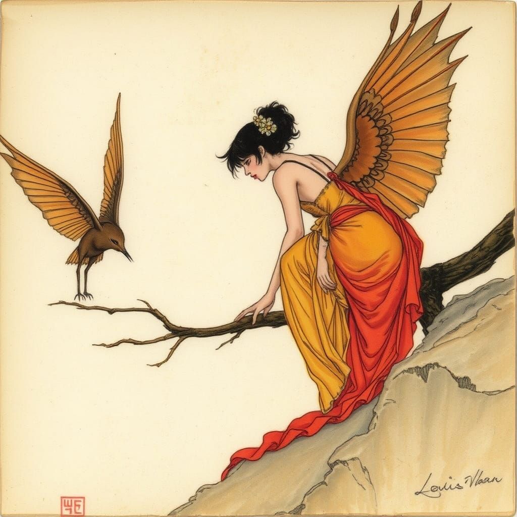 Sultry Art Nouveau Beauty Reveals a Dreamy Scene