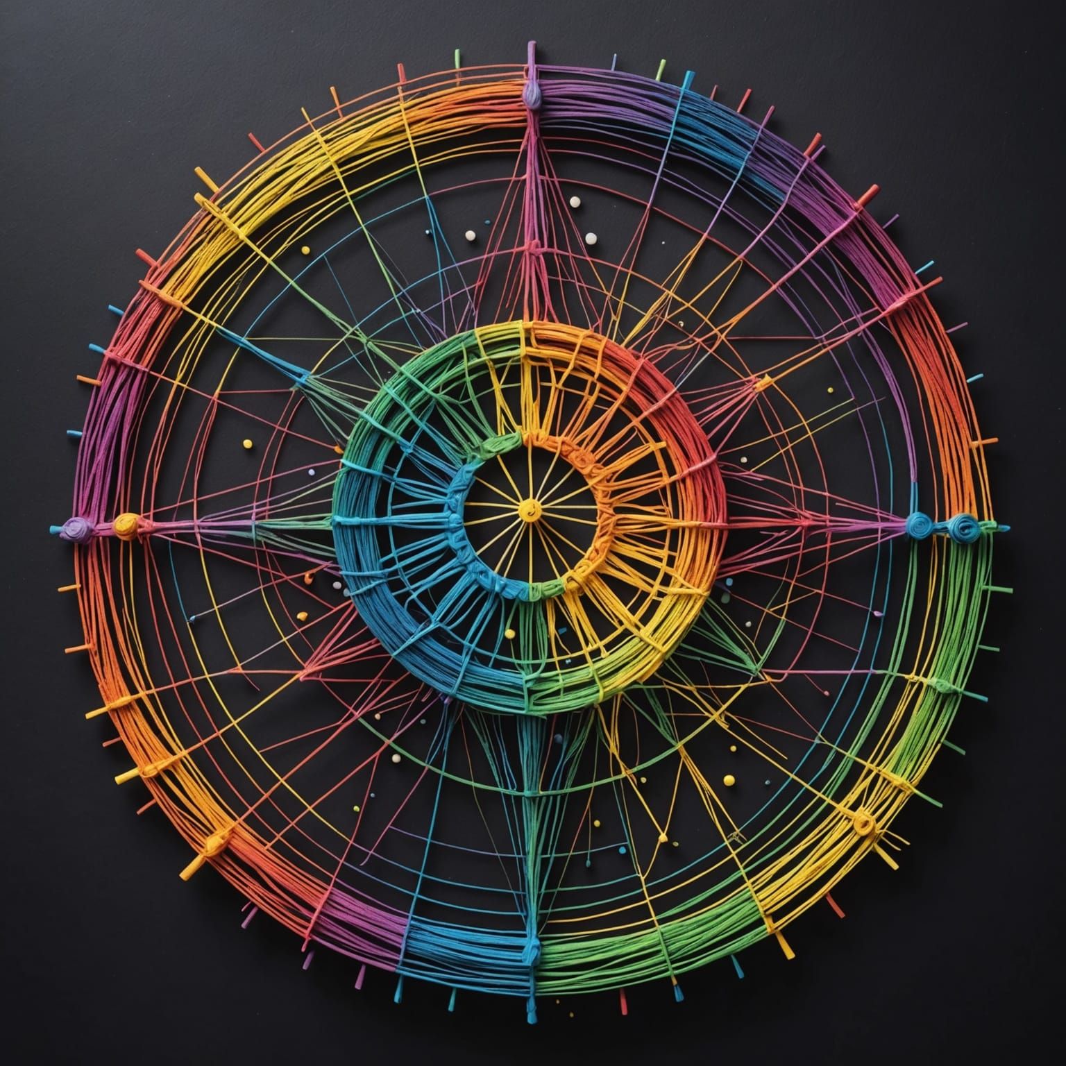 Vibrant Galactic String Art Composition