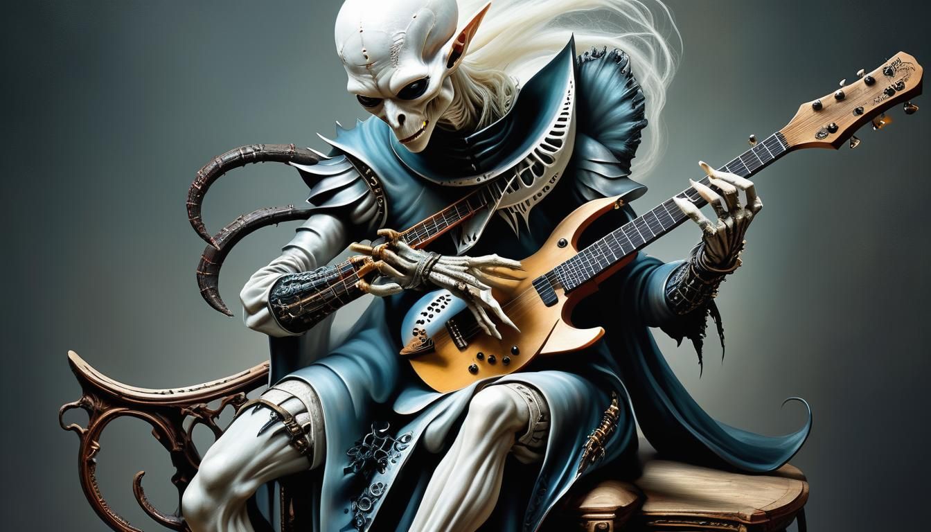Surreal Albino Alien Guitarist Performs in Medieval Fantasy ...