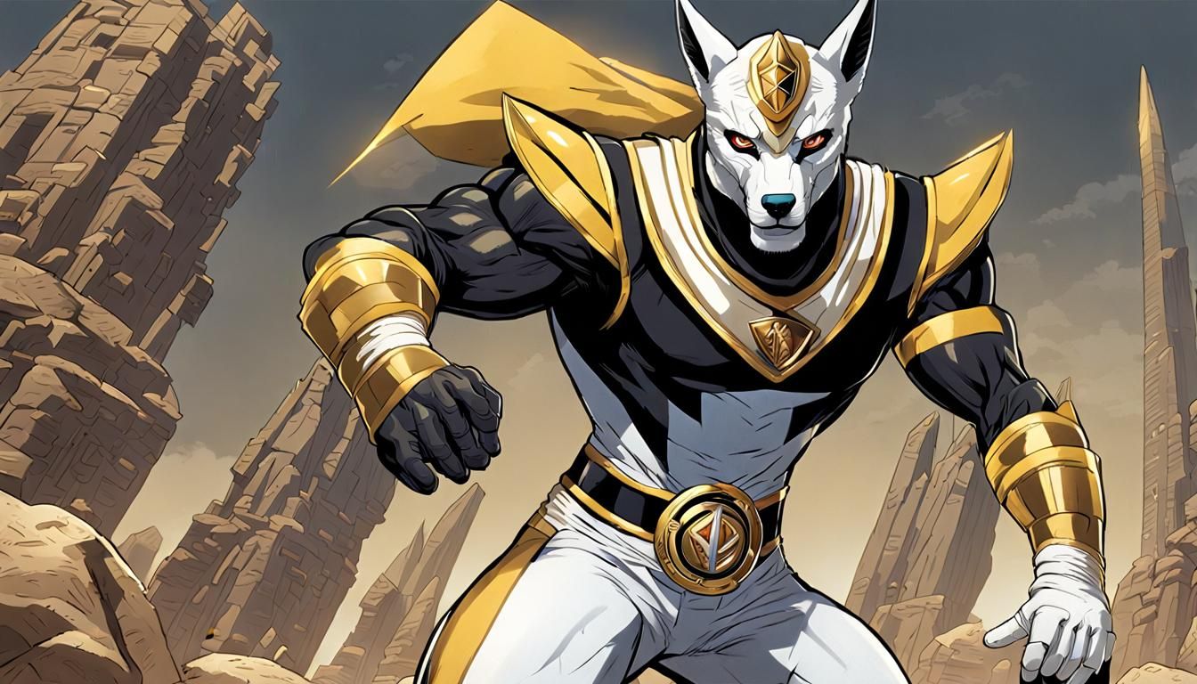 Furry Anubis Jackal in Power Rangers Bodysuit