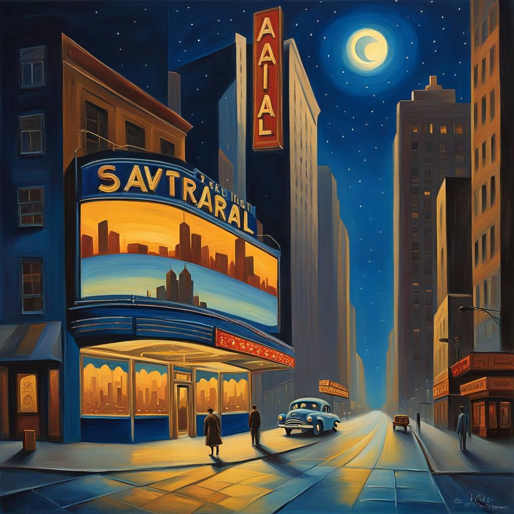 Surreal Broadway Dreamscape in Astral Cosmic Art Style