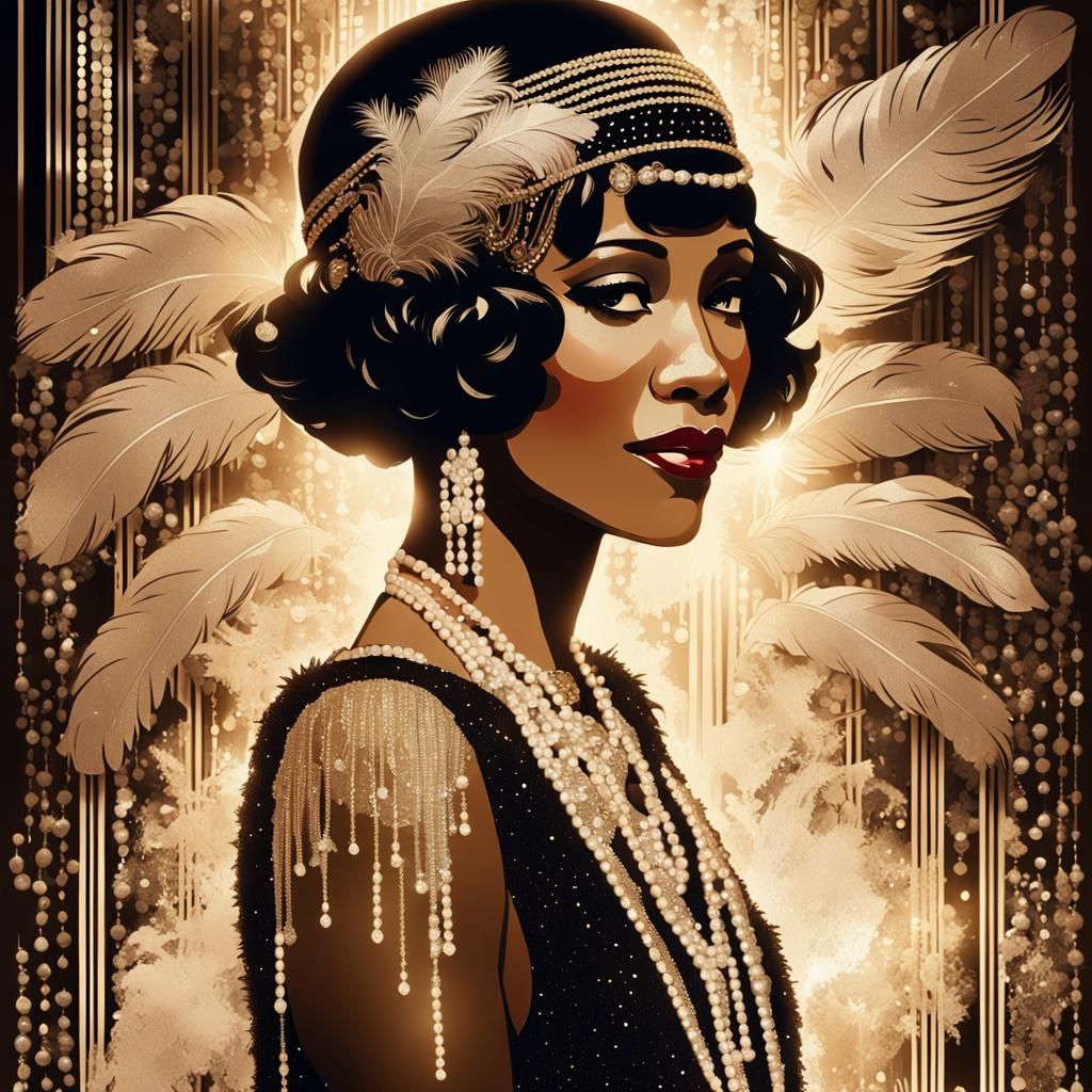 Whitney Houston dressed as a flapper girl
