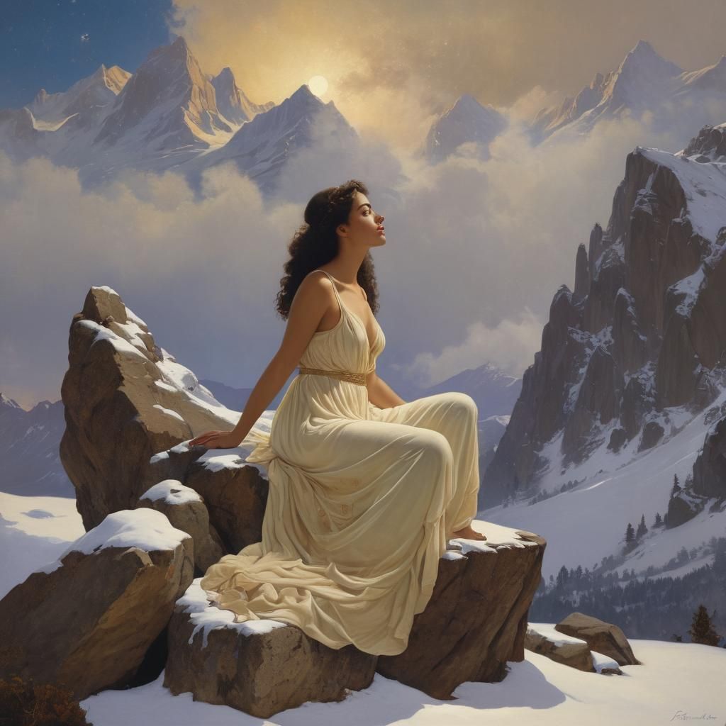 Latina Woman Contemplates Universe, Parrish Style