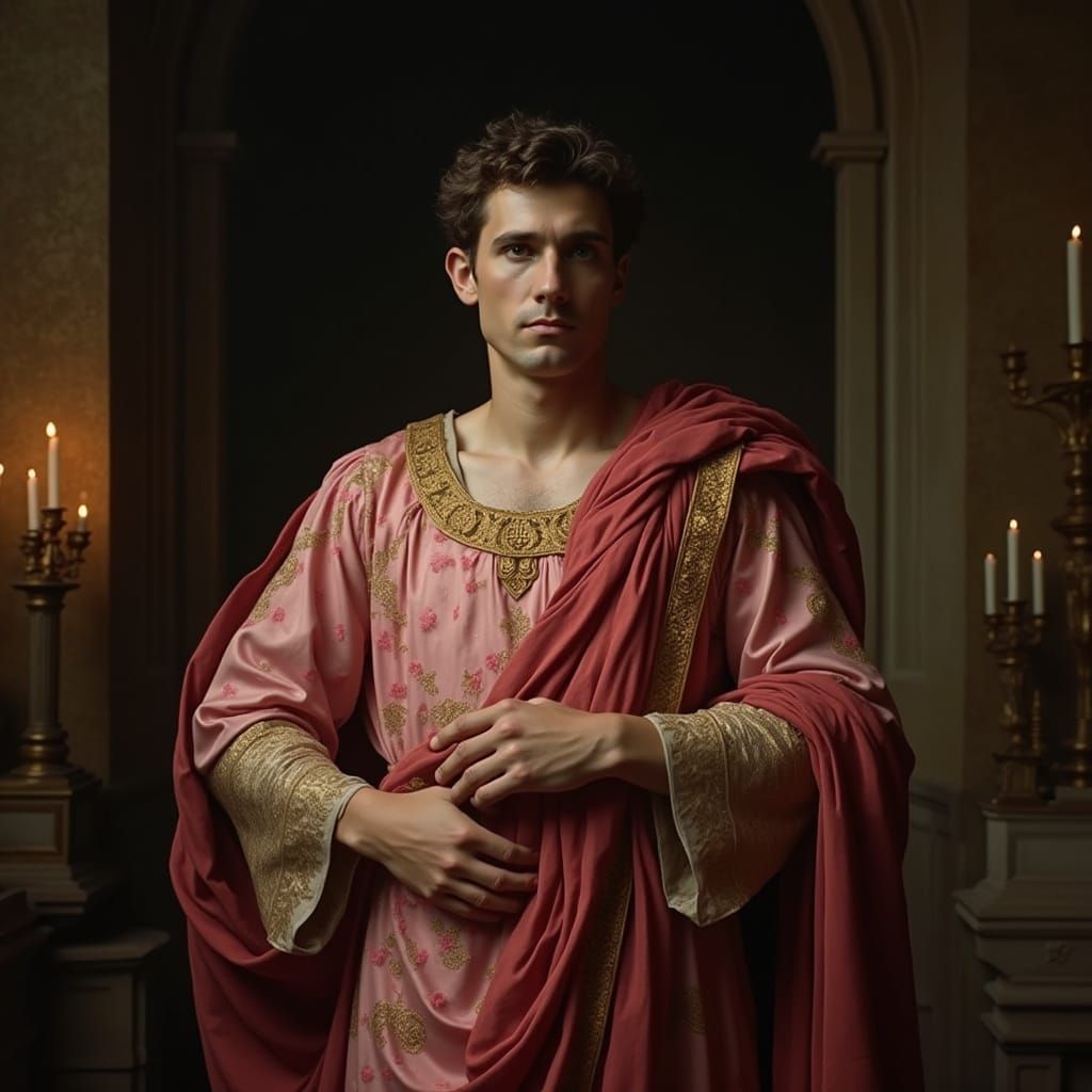 Renaissance Leader in Opulent Baroque Attire