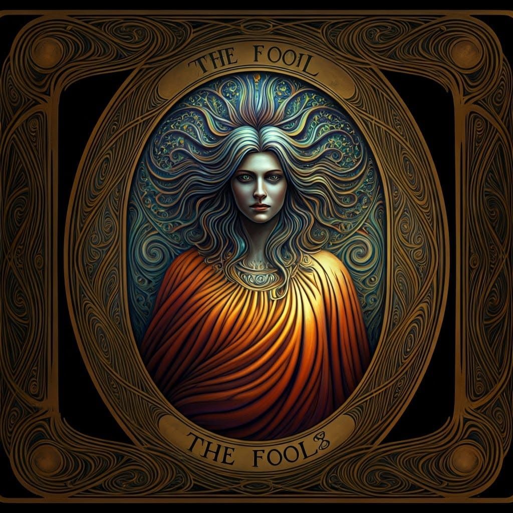 Psychedelic Art Nouveau Tarot Card: The Fool
