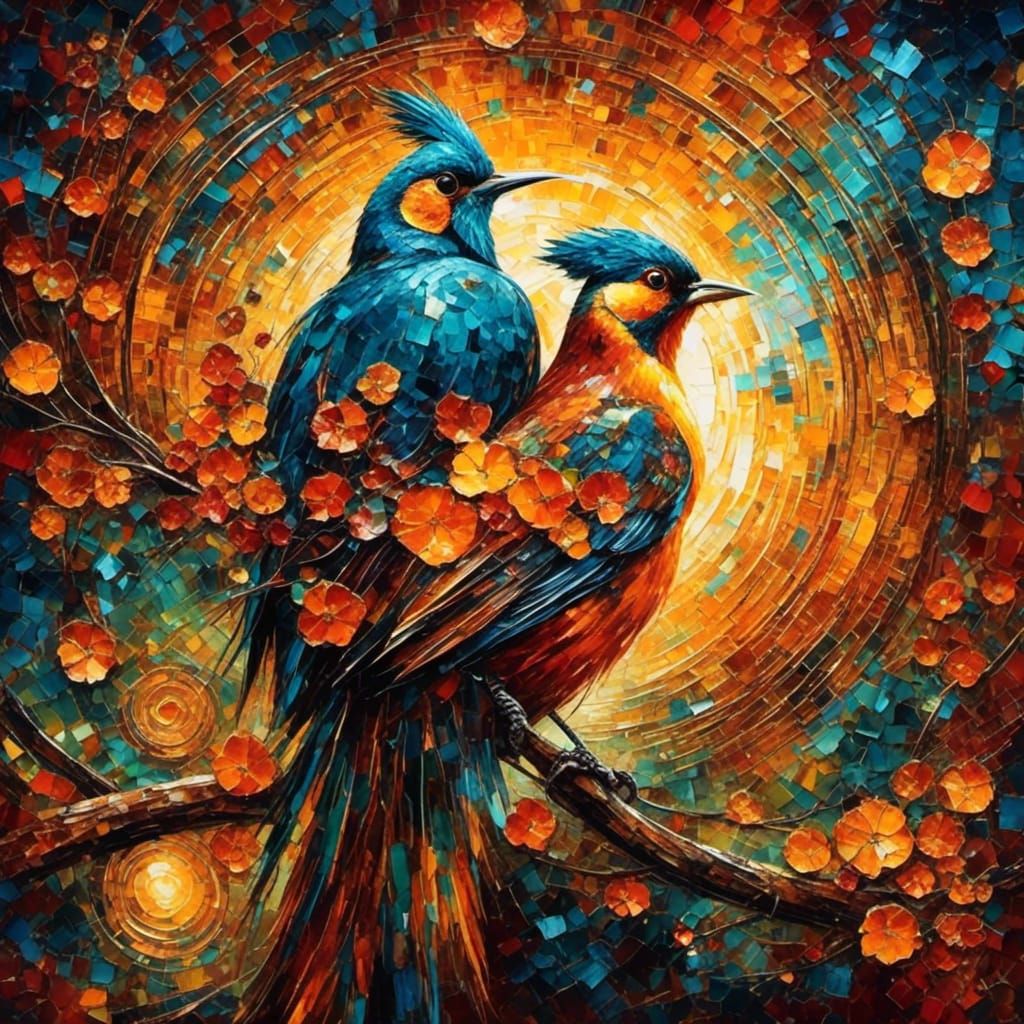 Abstract Geometric Diamond Pattern with Sunshine Effect