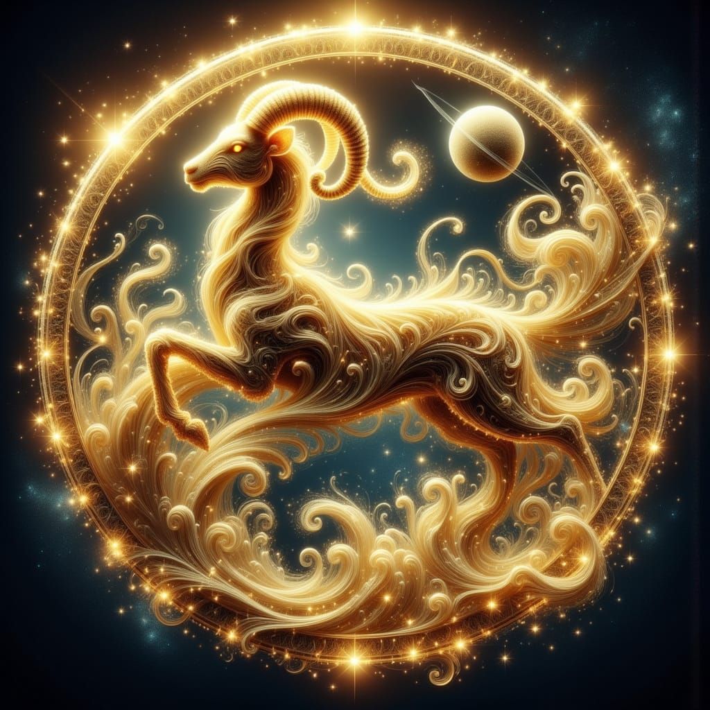 Cosmic Zodiac Circle in Vibrant Yellow and Celestial Blue