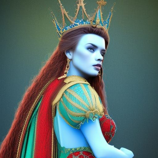 Medieval Queen Portrait in Photorealistic 3D Art