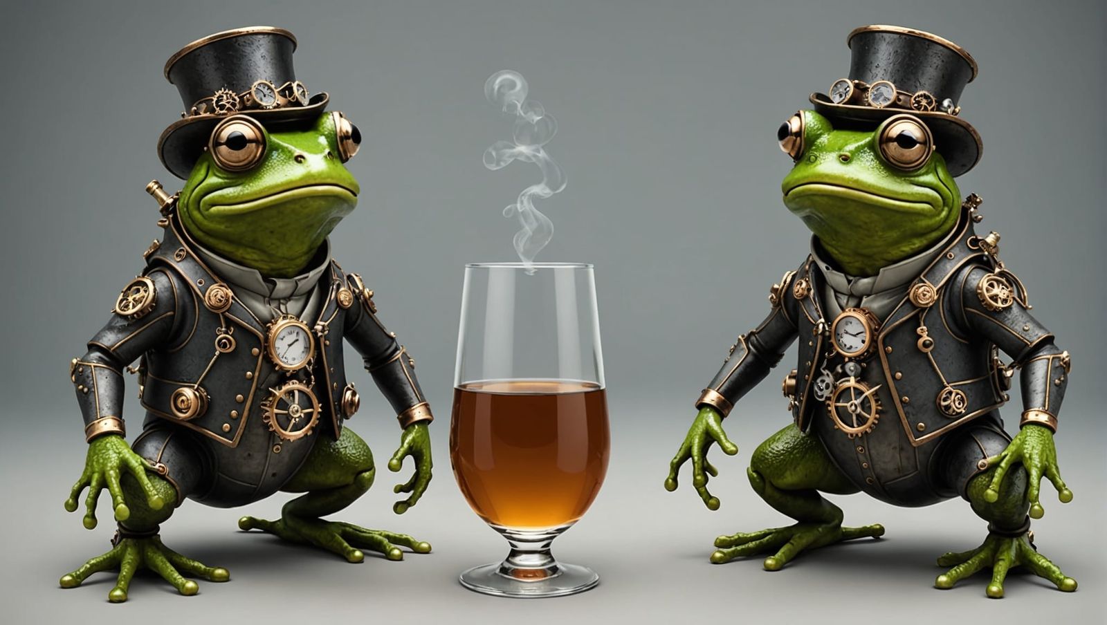 Steampunk Frog with Mechanical Interior