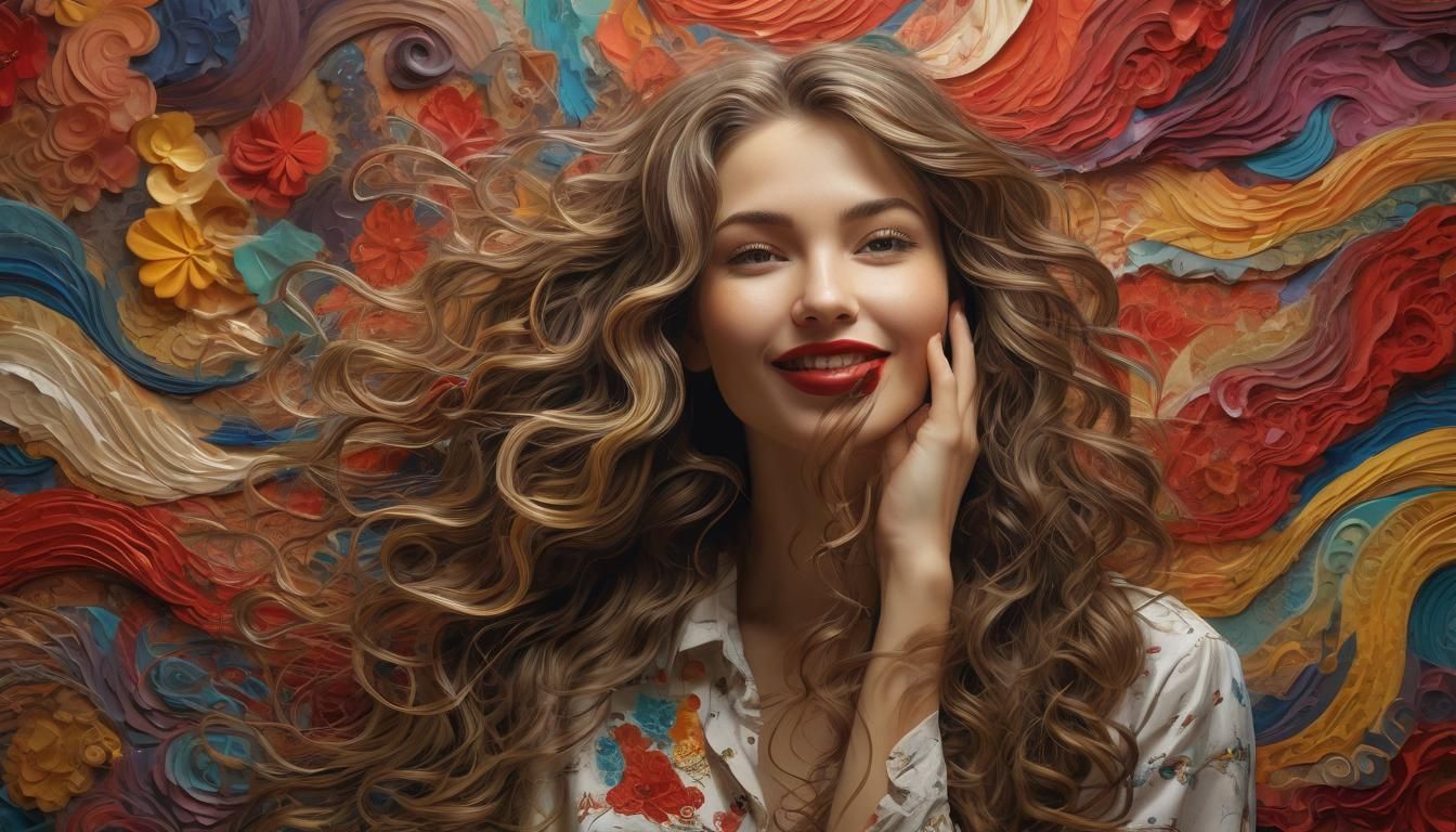 Hyperrealistic Portrait of a Smiling Woman in Wax and Paper