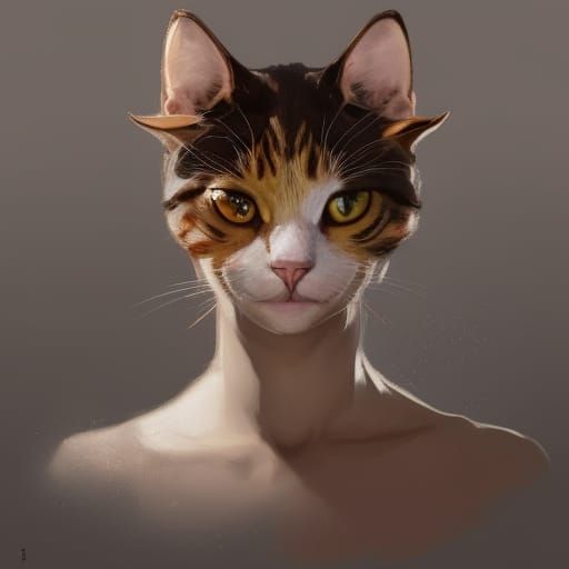 Hyperdetailed Cat Portrait Concept Art in 8k