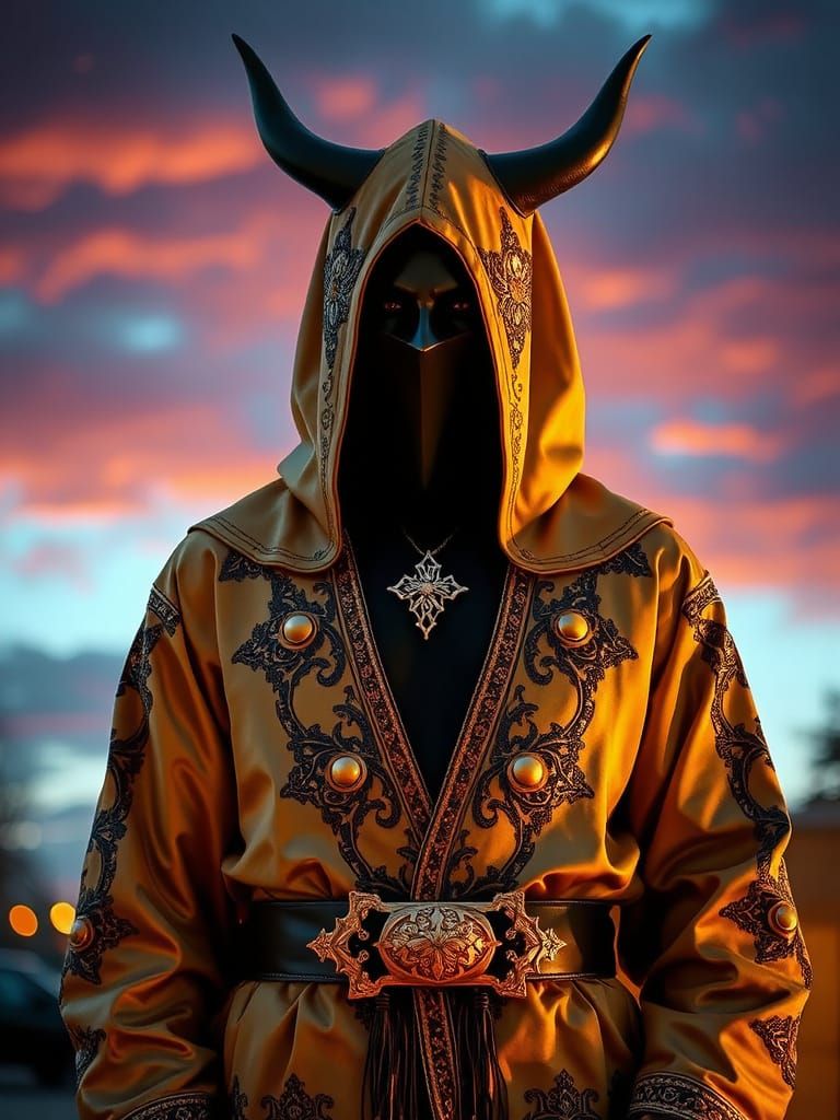 Mystical Occultist in Gold Robes, Neoclassical Style