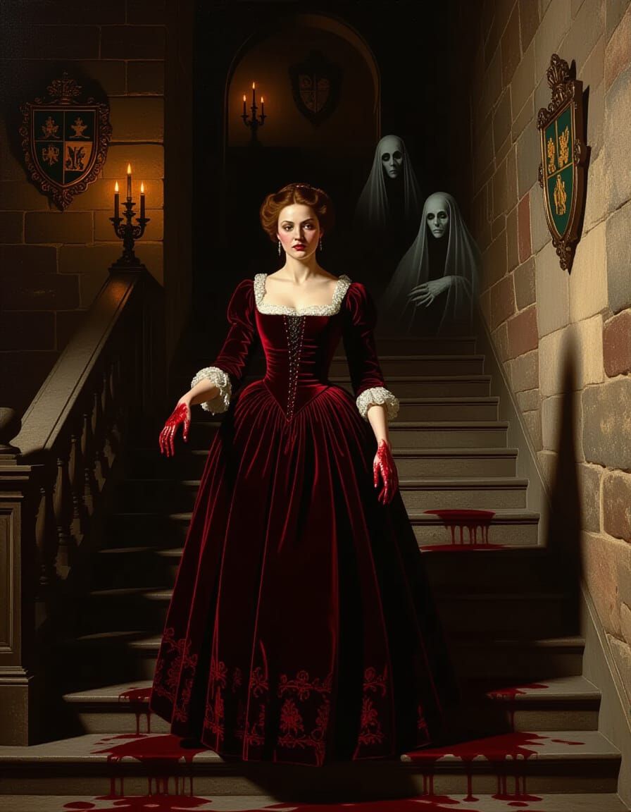 Lady Macbeth in Baroque Style Painting