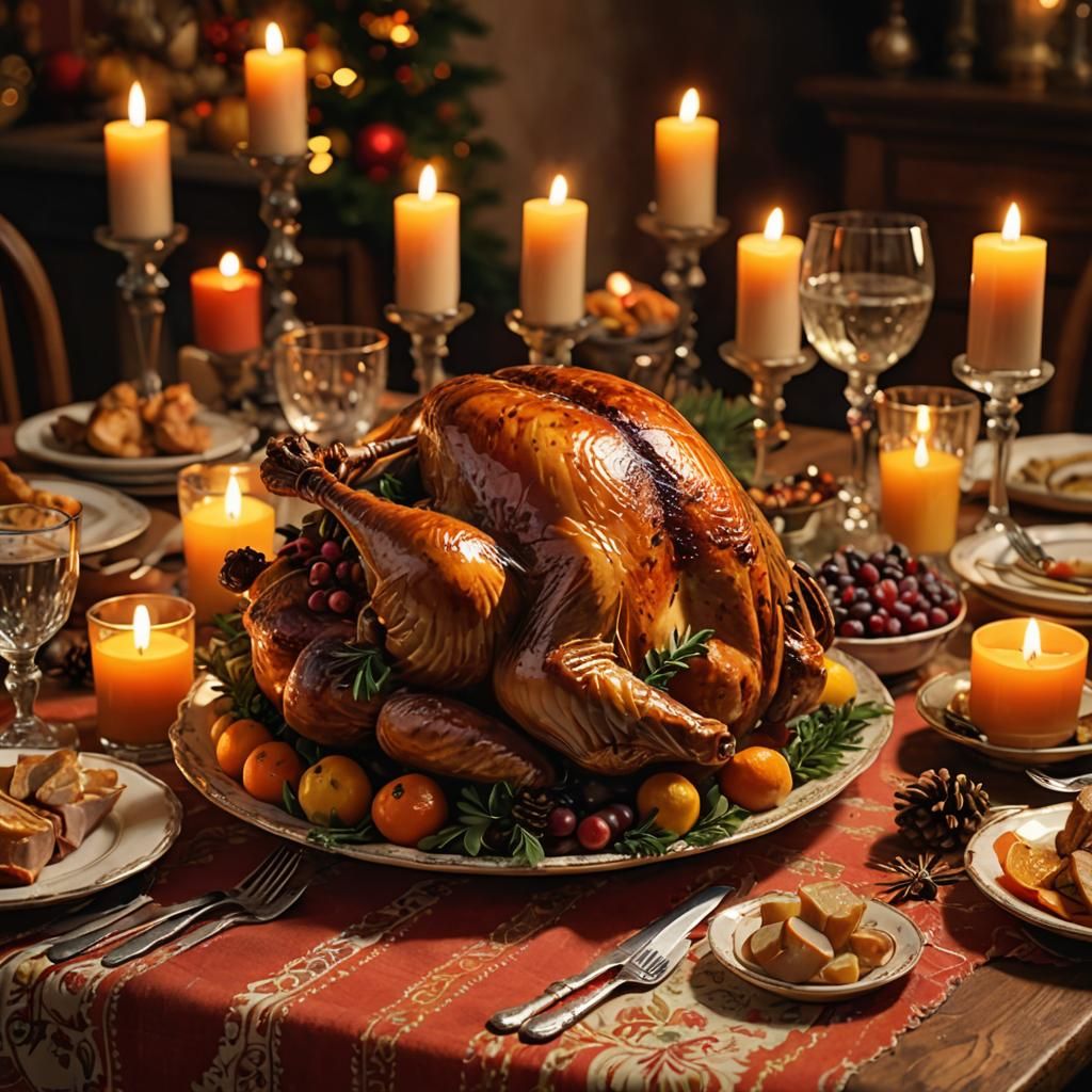 Warm Christmas Feast as Dutch Master Painting