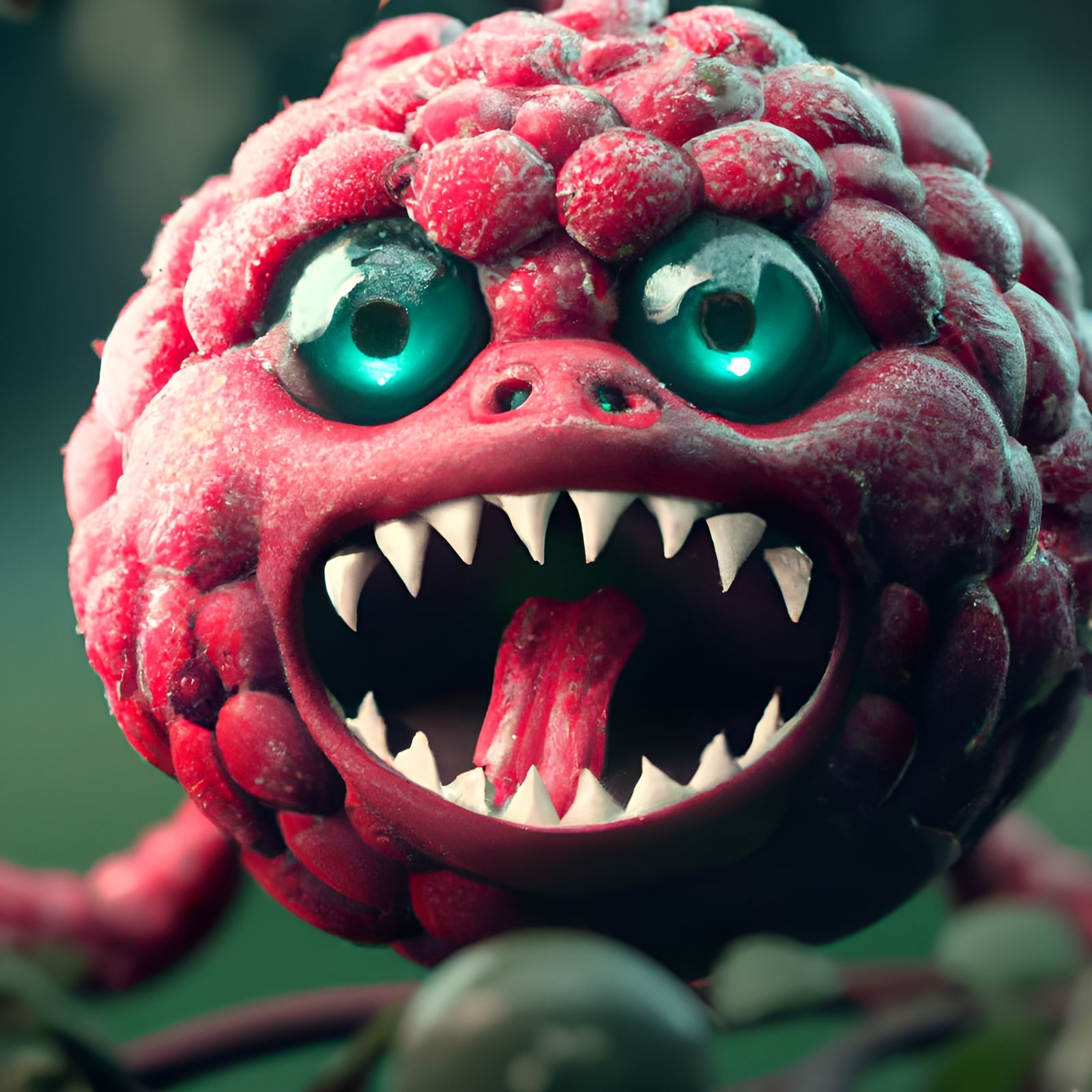 Evil Raspberry: Detailed 3D Digital Painting