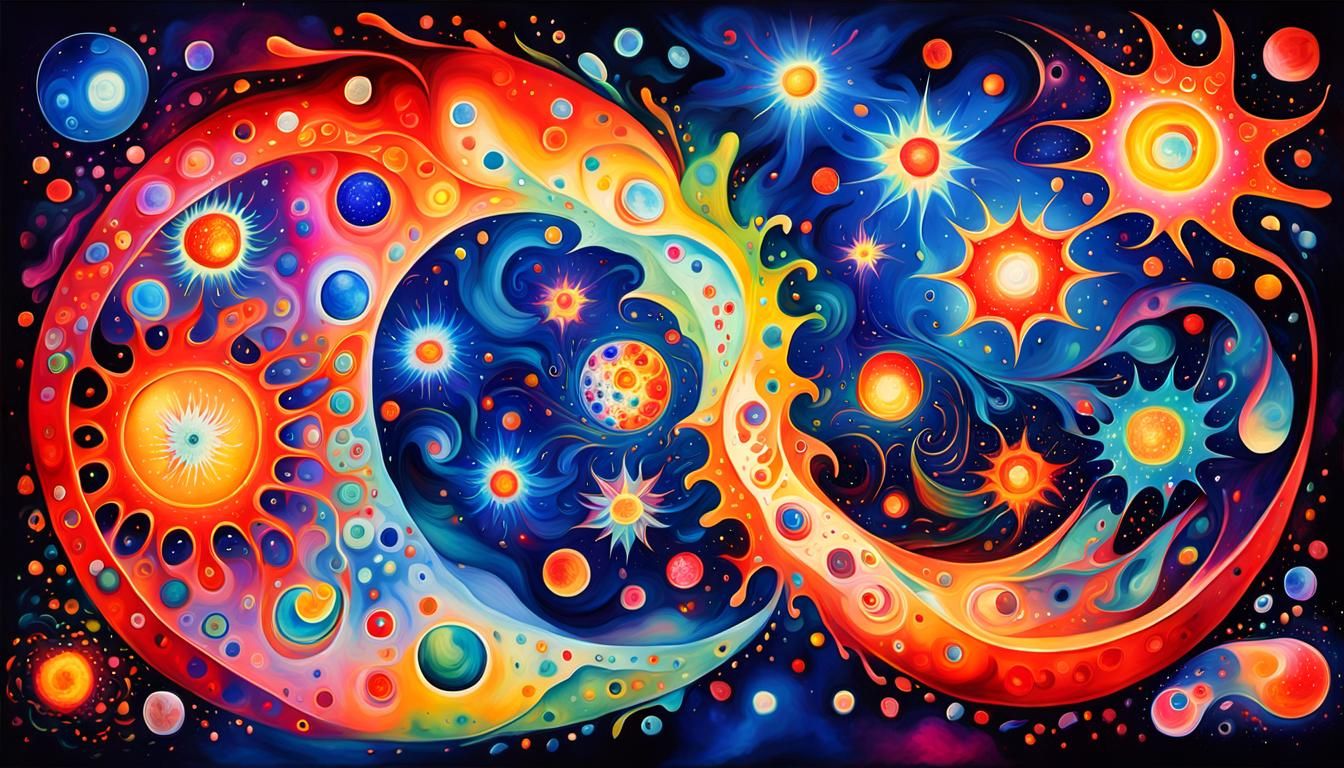Cosmic Plasma Stars in Surreal Fauvist Art