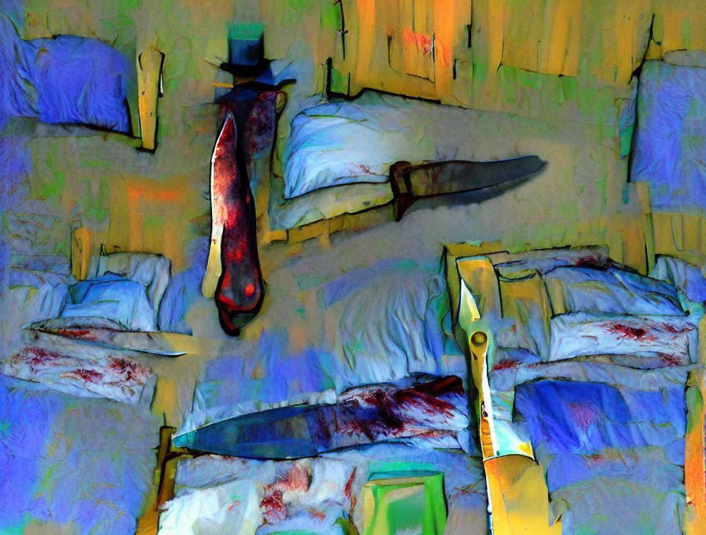 Horror Image: Sleepwalking Man with Butcher Knife