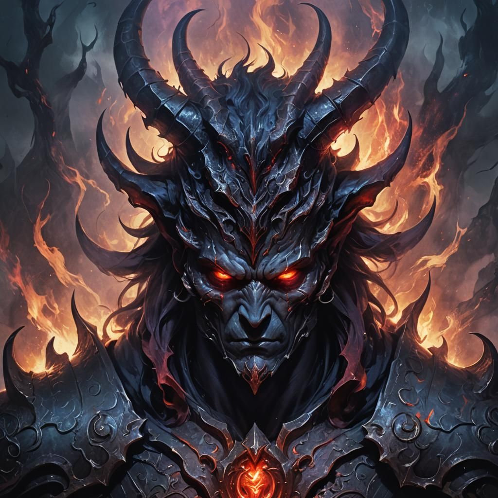Ominous Portrait of Satan in a Mystical Realm
