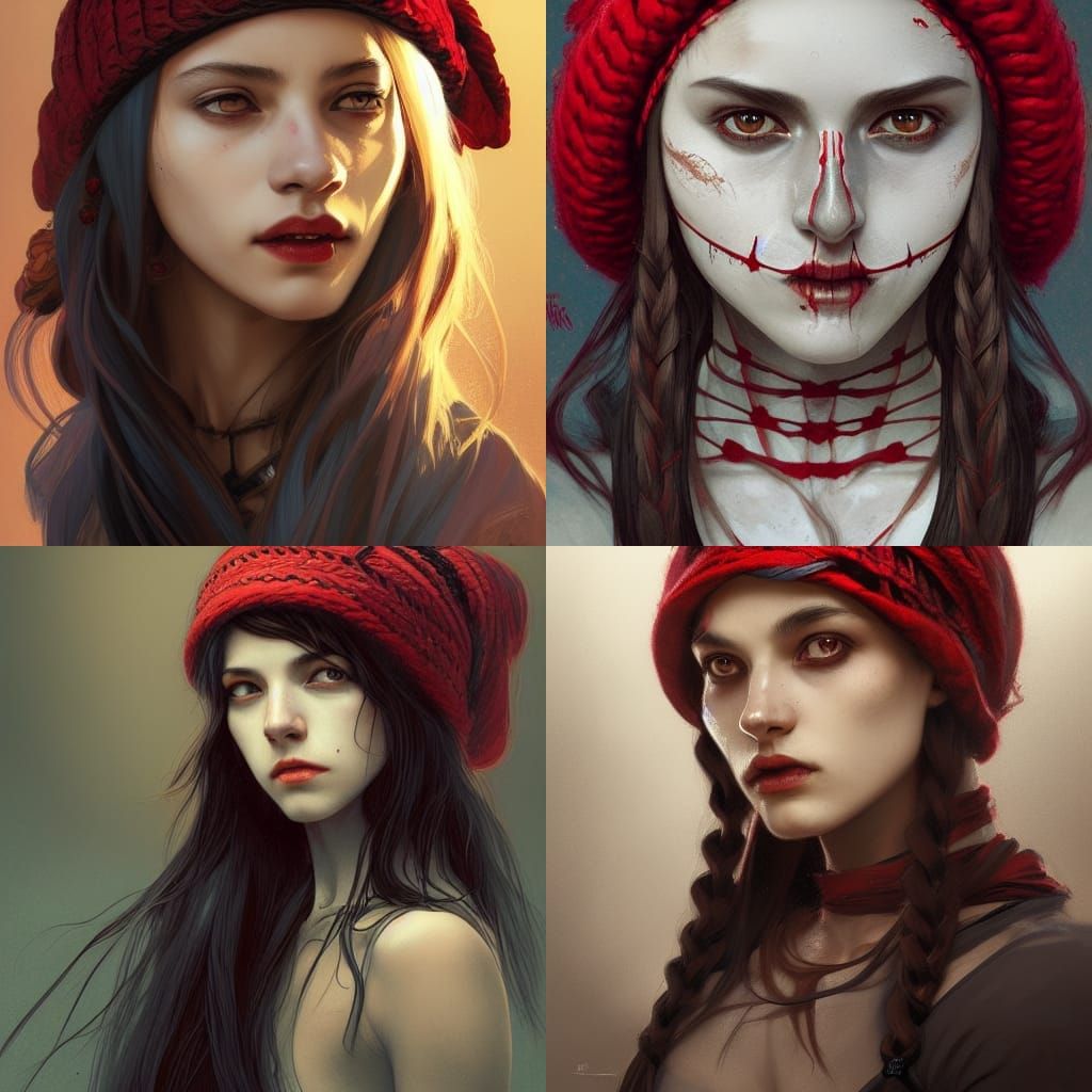 Half-Skeleton Girl Portrait in Digital Art Style