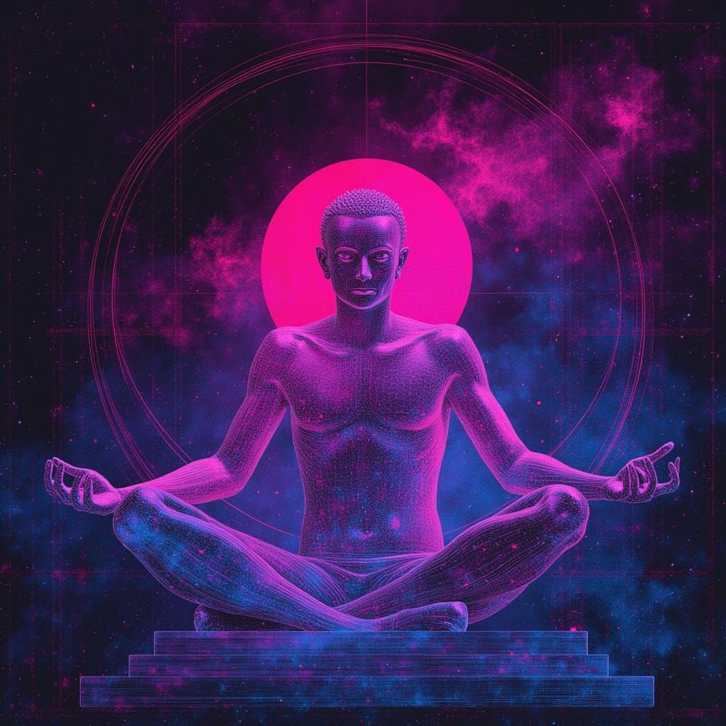 Vibrant Sanguine Portrait in a Dreamlike Setting