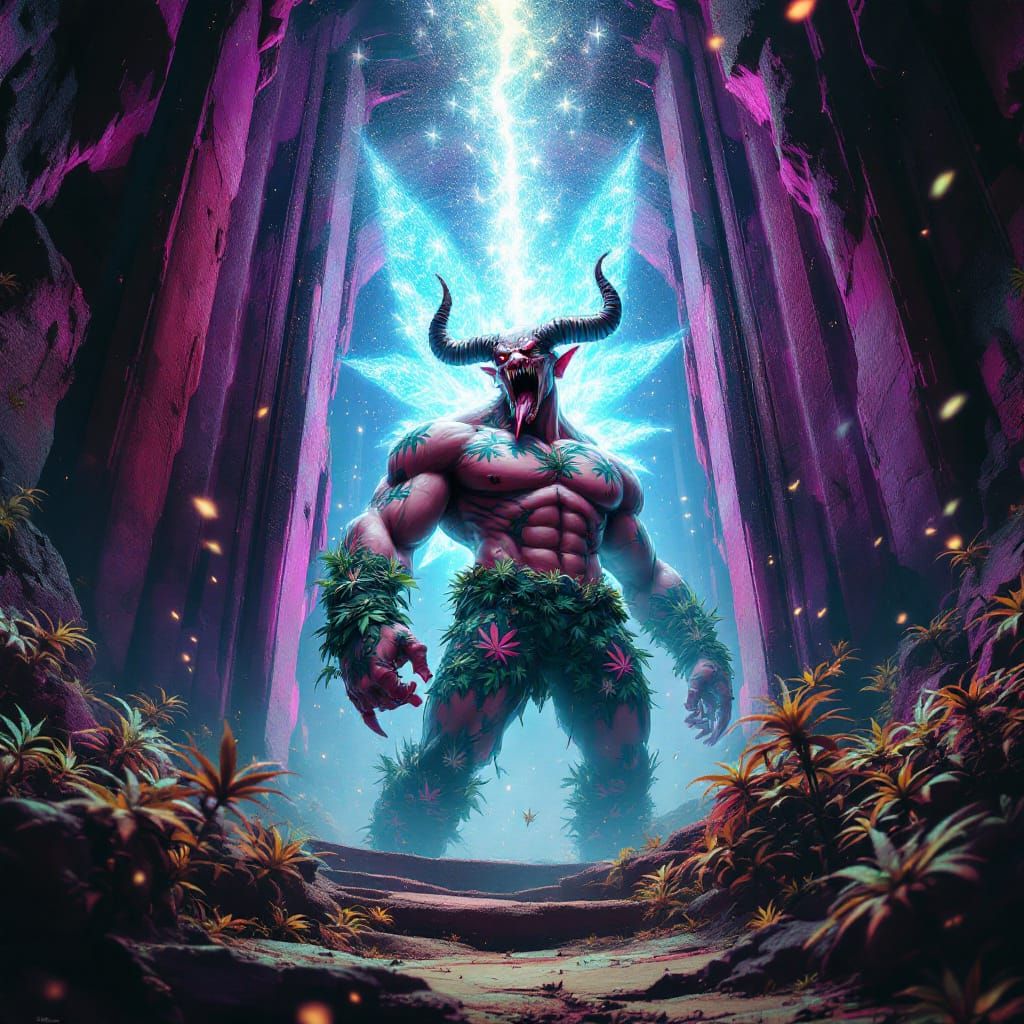 Fantastical Creature Emerges from Portal in Matte Painting S...