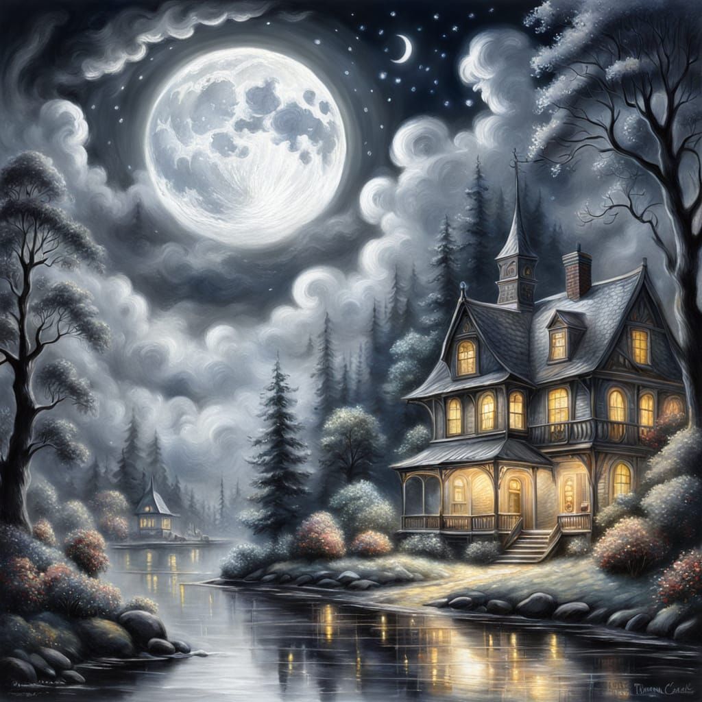 Ethereal White Owl Charcoal Drawing in Gouache Style