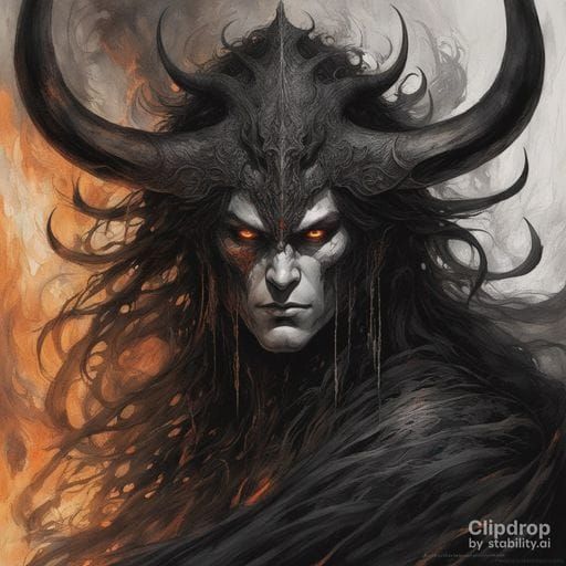 Stylized Demonic Entity in Dark Art Style