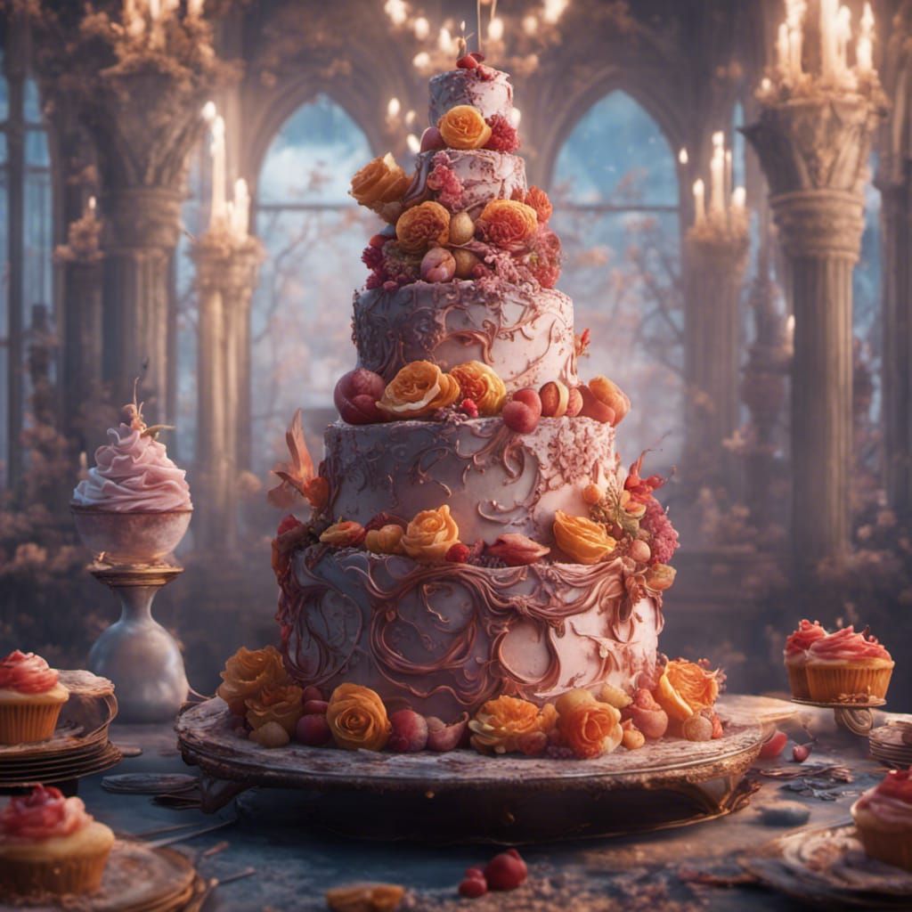 Beautiful Cake as Detailed Matte Painting