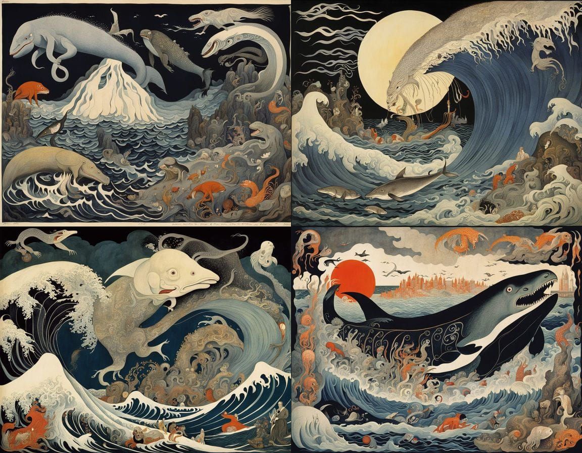 Cyberpunk Hybrid Beast Emerges from Vivisection in Turbulent...