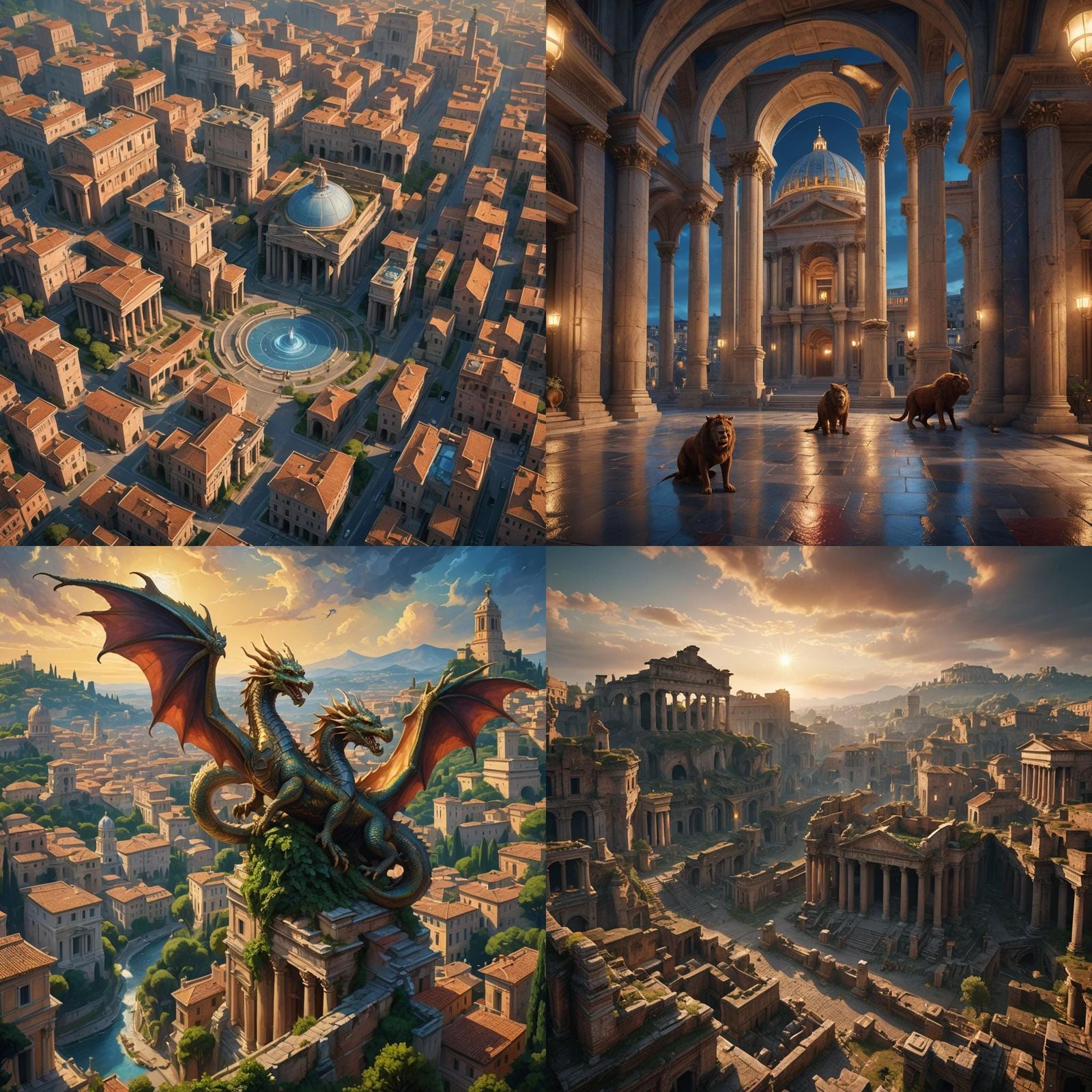 Detailed Matte Painting of Rome in Unreal Engine