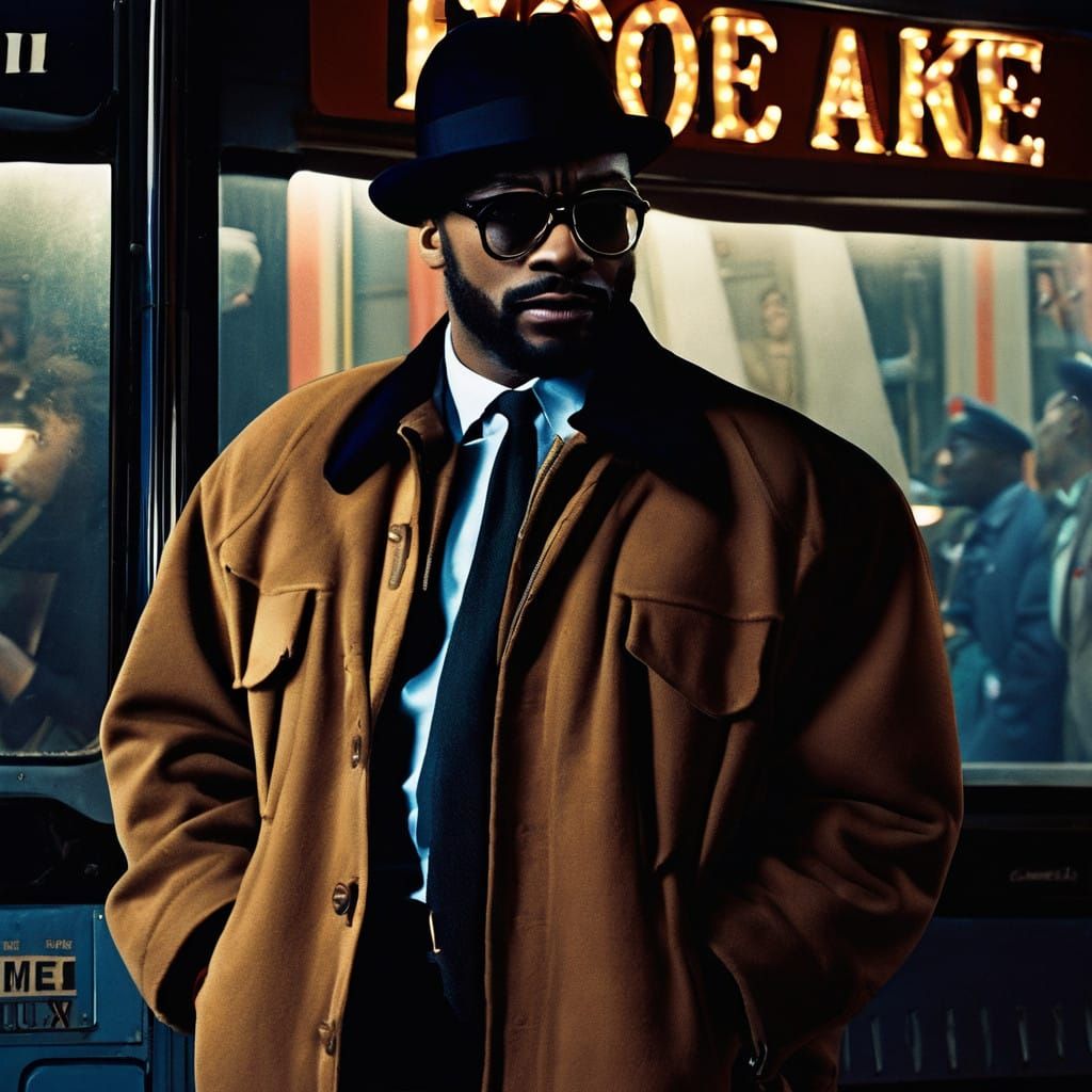 Vintage Locomotive Crashes through Urban Landscape with Blac...