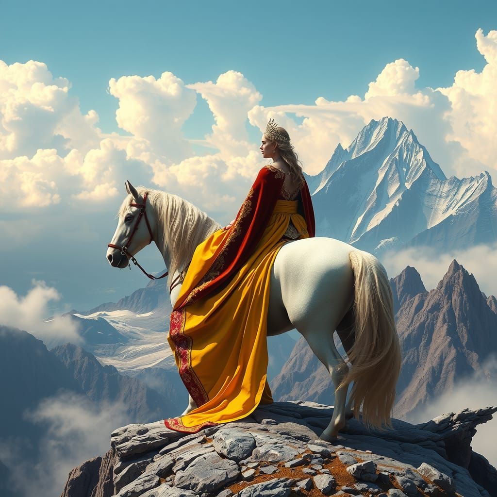 Princess on White Stallion: Fantasy Matte Painting