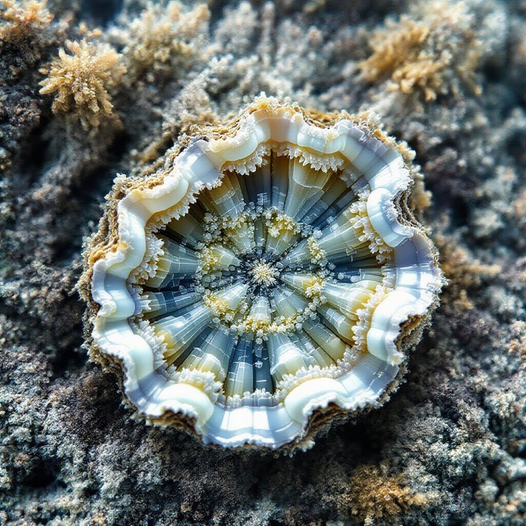 Microscopic Hyper Macro View of Nacre in Oyster