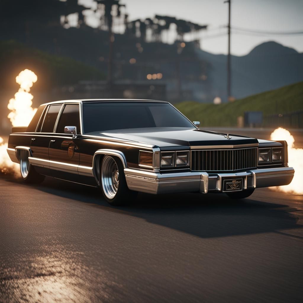 Cadillac Deville Touge Drift Car in Yakuza Style