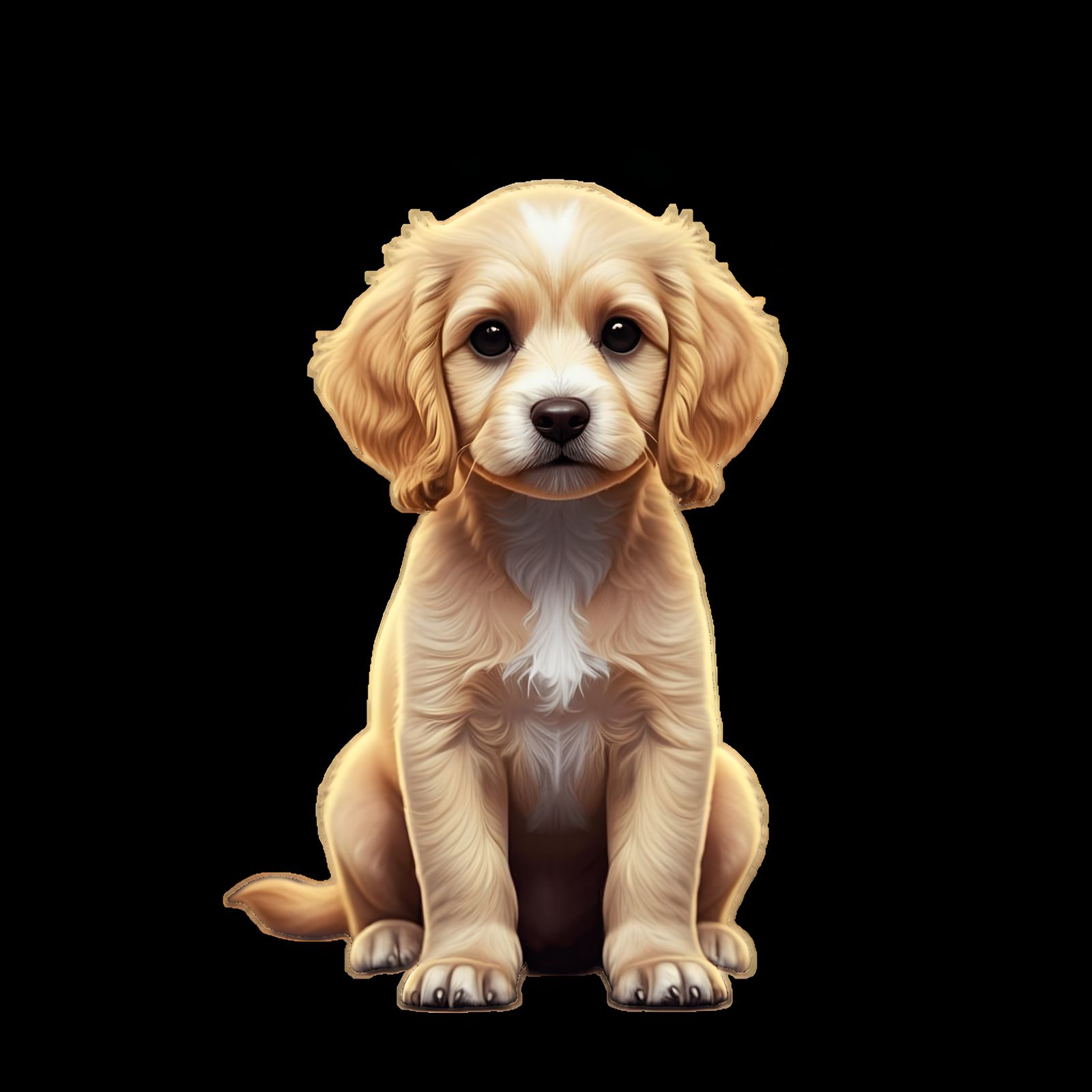 Cute Cream Cockapoo in Pixar-Style 3D Rendering