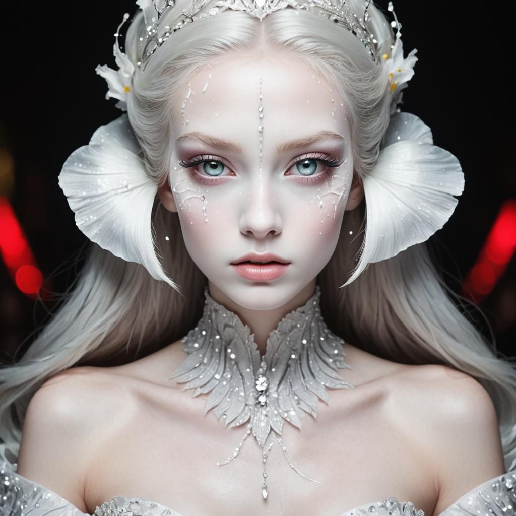 Cracked Face Princess with White Iris Eyes